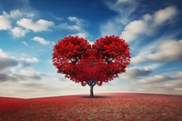 Heart tree sky landscape.