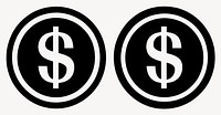 Coin symbols black icons  vector