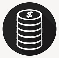 Coin and money symbol coins black  vector