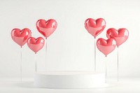 Pink heart-shaped balloons white celebration valentine's.