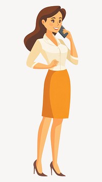 Businesswoman talking on the phone businesswoman illustration standing  vector