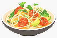 Papaya salad illustration transparent background  vector