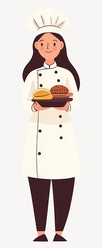 Food illustration uniform female  vector