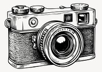 Vintage camera black white illustration vector