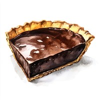 Chocolate tart dessert illustration watercolor.