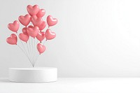 White podium balloons celebration valentine's.