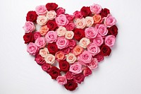 Heart shape made of roses valentine's decoration flower.