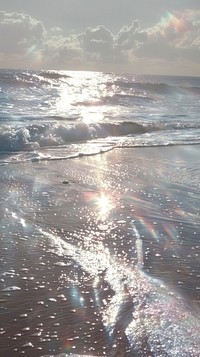 Beach sunlight nature ocean.