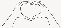 Two hands making the shape of a heart drawing gesture outline vector