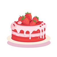 Strawberry cake illustration dessert fruit.