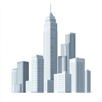 Grey skyscrapers architecture illustration cityscape.