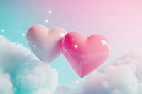 Background floating dreamy heart.