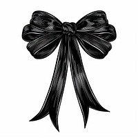 Pull ribbon bow black art illustration.