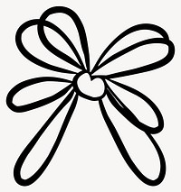 Bow ribbon minimalist black white vector