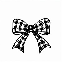 Bow ribbon black white illustration.