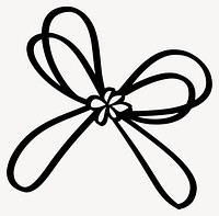 Bow ribbon minimalist black line vector