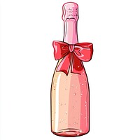 Coquette vintage champagne with ribbon illustration bottle drink.