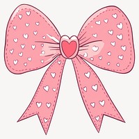 Ribbon bow girly cute decorate with heart illustration pattern pink vector