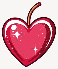 Heart sparkle cherry stardust cute icon illustration cartoon fruit vector