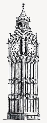 Big Ben tower art big vector