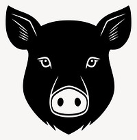 Boar face linear illustration animal black vector