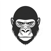 Gorilla face linear illustration wildlife animal.