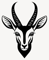 Gazelle face linear illustration antelope wildlife vector