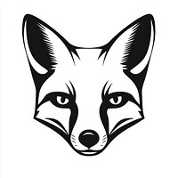 Fox face linear illustration wildlife animal.