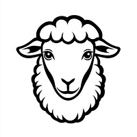 Lamb face linear illustration animal vector.