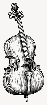 Cello cello black white vector