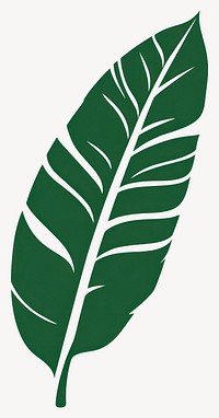 Green linear banana leaf illustration simple minimalist vector