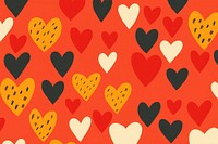 Colorful minimal art red hearts pattern background decorative.