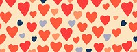 Vivid colors minimal art red hearts pattern valentine's background.