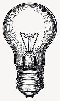 Light bulb black white art vector