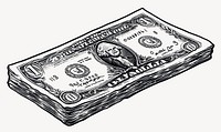 Money dollar black white vector