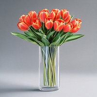 Flowers tulips bouquet glass.