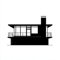 Modern house illustration silhouette architectural.