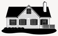 American suburb house architecture illustration building vector