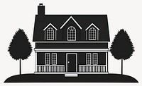 American suburb house architecture illustration simple vector