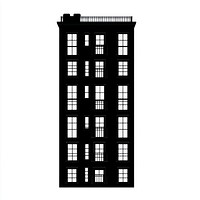 American apartment architecture silhouette building.