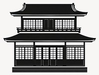 Asian shop house architecture silhouette building vector