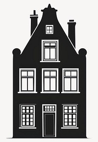 Dutch townhouse architecture illustration silhouette vector