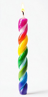 Rainbow party candle confectionery celebration decoration.