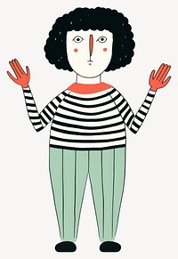 Person clapping whimsical cartoon quirky vector