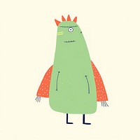 Person with dinosaur costume standing whimsical cartoon quirky.