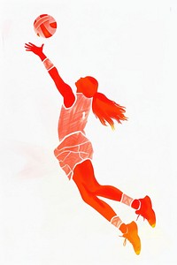 Woman athlete playing volleyball illustration sports recreation.