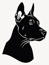 Collection portrait Bull Terrier dog silhouette illustration graphic vector