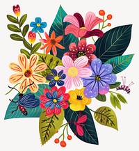 Individual bouquet floral flowers illustration colorful vector