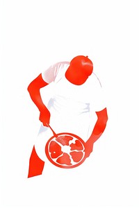 Pizza maker illustration minimalist white.