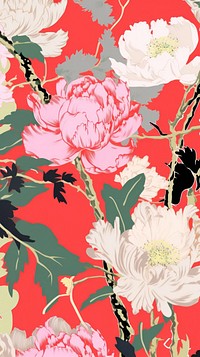 Peonies trees pattern flowers peony.